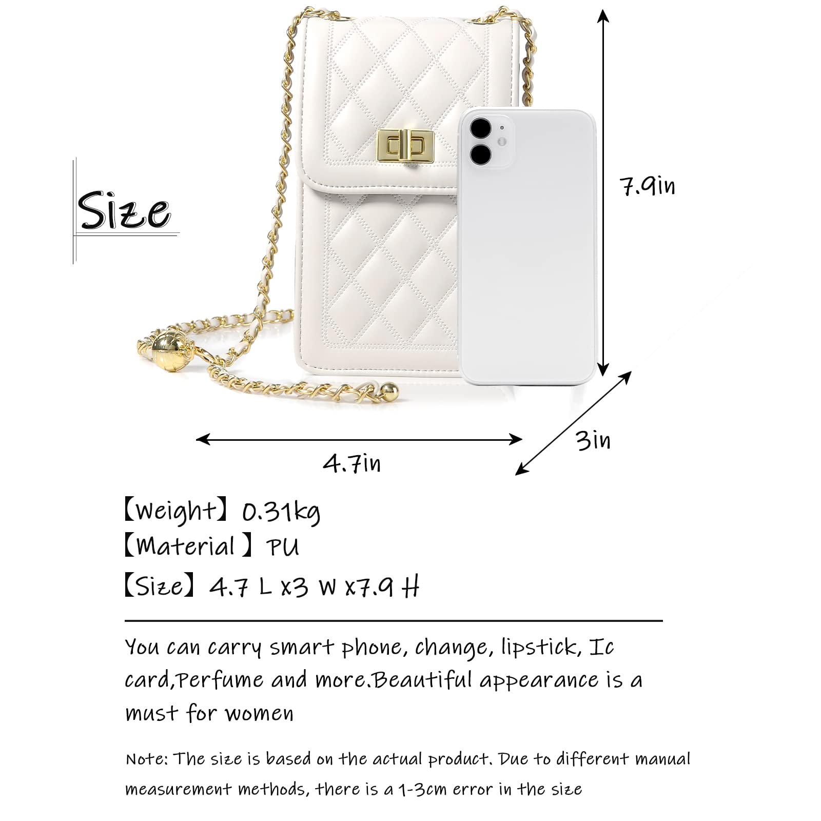 FSD.WG Women's Small Crossbody Leather Phone Purse - Mini Messenger Shoulder Bag with Wallet - Perfect for Travel, Shopping & Everyday Use