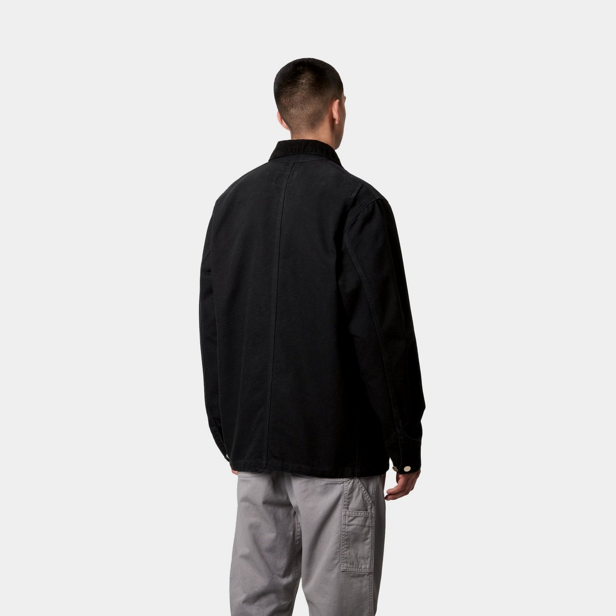 OG Chore Coat for Men - Spring Work Jacket in Black Aged Canvas | Durable Outdoor Workwear for Gardening, Hiking & Casual Wear