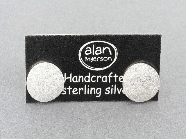 Convex Scratched Stud Earrings - Sterling Silver Disc Earrings for Women, Perfect for Casual & Party Wear