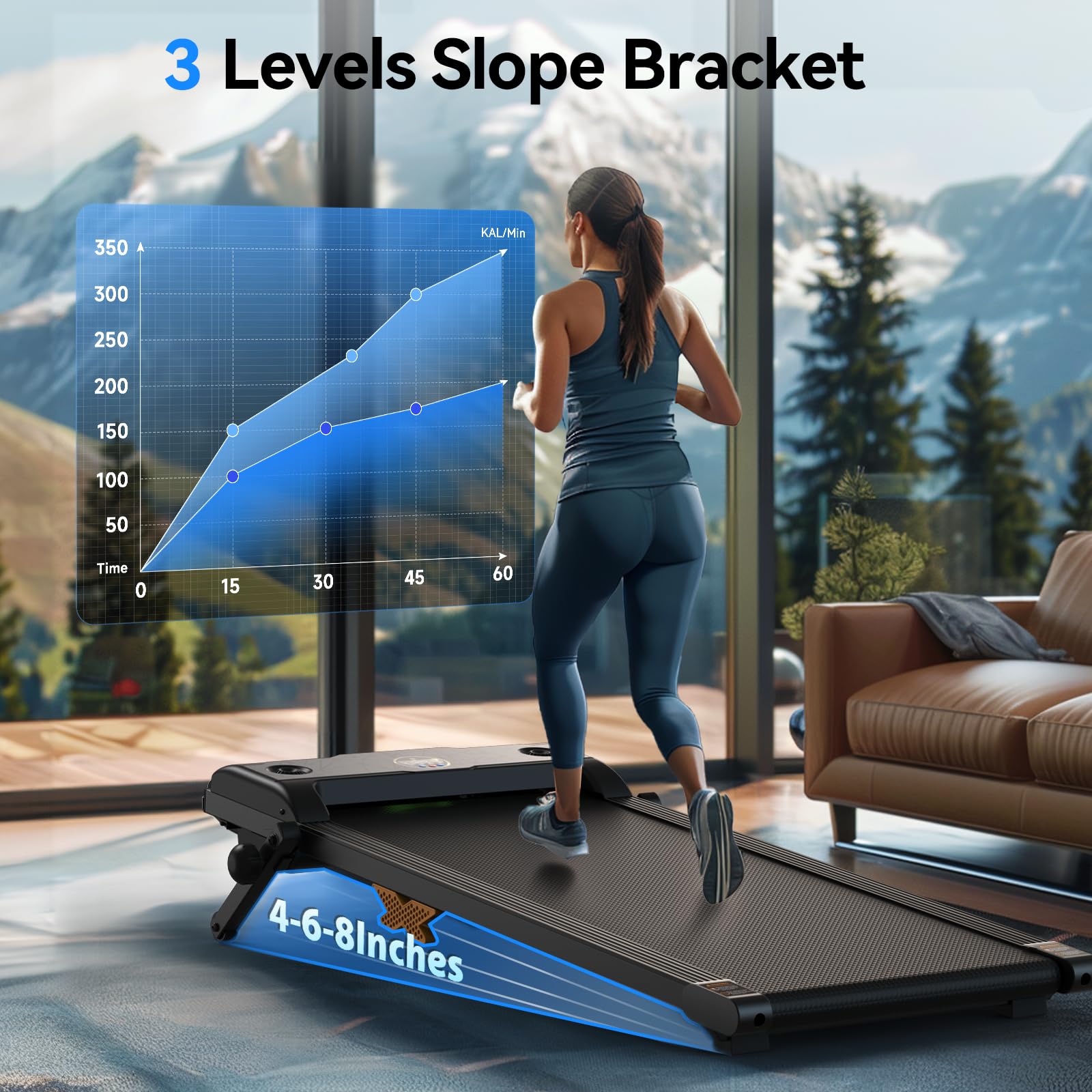 2.5HP Under Desk Treadmill with Incline - 3-in-1 Portable Walking Pad, Remote Control & LED Display - Compact Home Office Treadmill for Walking/Jogging - Perfect for Small Spaces, Work Breaks & Indoor Fitness