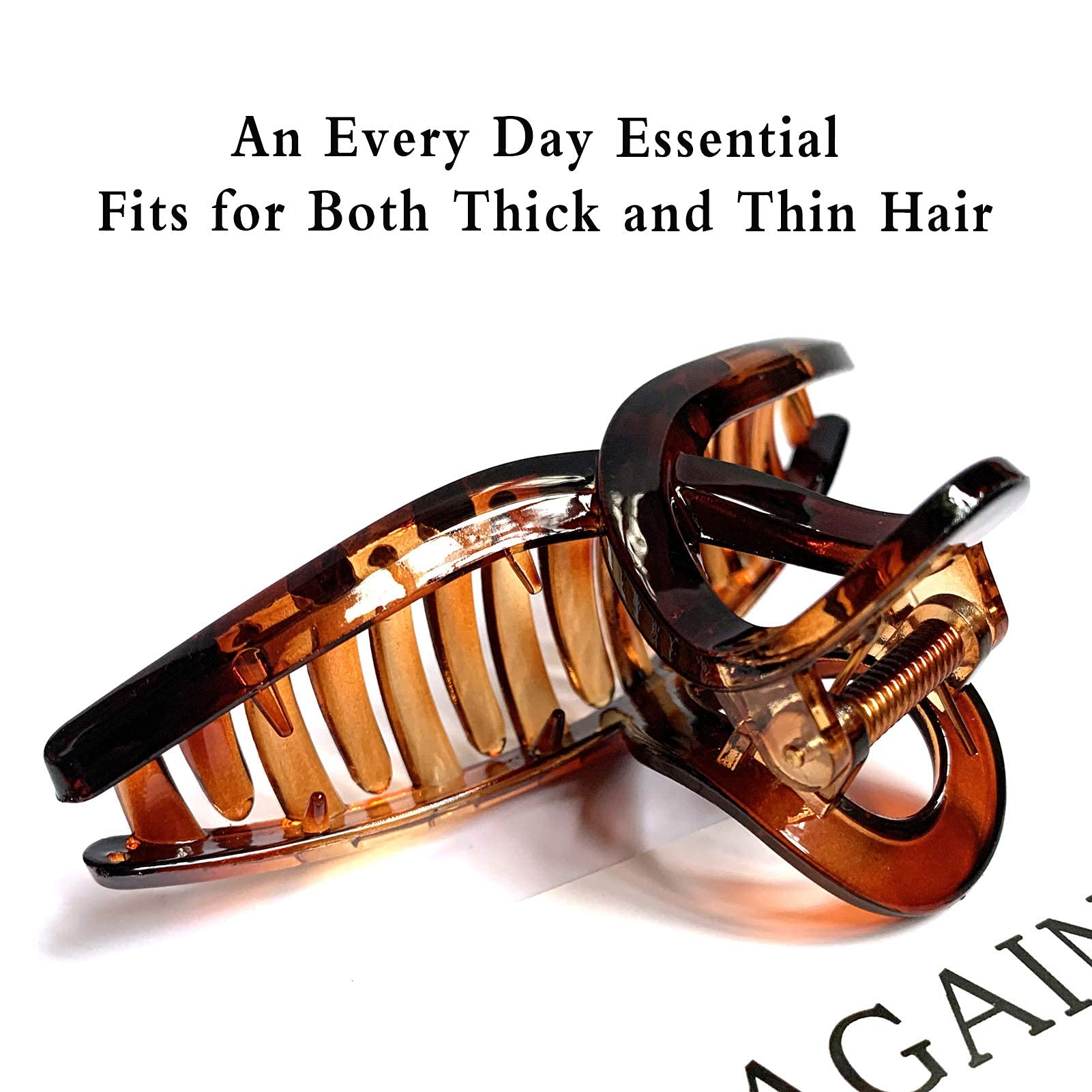 **No-Slip Softwrap Hair Claw Clips – 4 Inch Large Matte & Shiny Butterfly Clamps for Women & Girls – 4 Pack (2 Matte + 2 Shiny) – Perfect for Thin, Fine, or Thick Hair – Great for Work, Gym, and Everyday Styling**