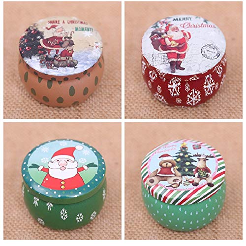 Mini Christmas Santa Claus Snowman Tin Candy Jar - Sealed Holiday Candy Box for Christmas Gifts, Decorations & Kids Presents (Random Style) - Perfect for Holiday Parties, Stocking Stuffers & Festive Home Decor