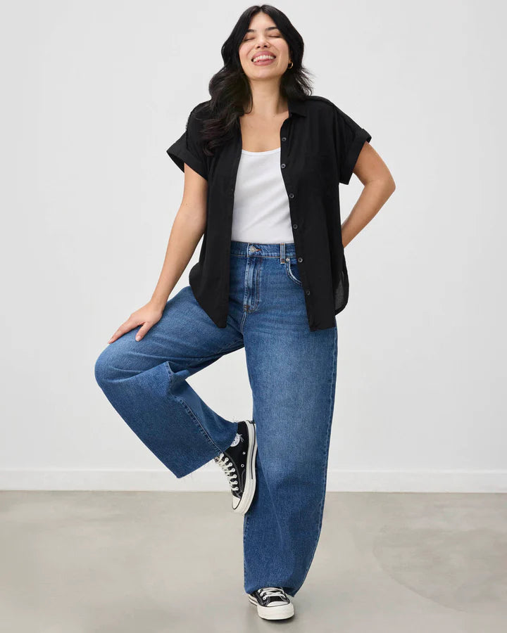 Stylish Short Sleeve Paige Shirt for Women - Casual Summer Blouse for Office, Date Night & Outdoor Activities
