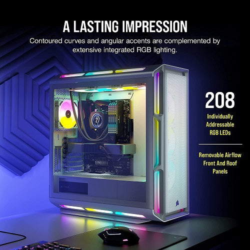 Corsair iCUE 5000T RGB Tempered Glass Mid Tower ATX PC Gaming Case - High Airflow Design for Custom Water Cooling & Premium RGB Builds