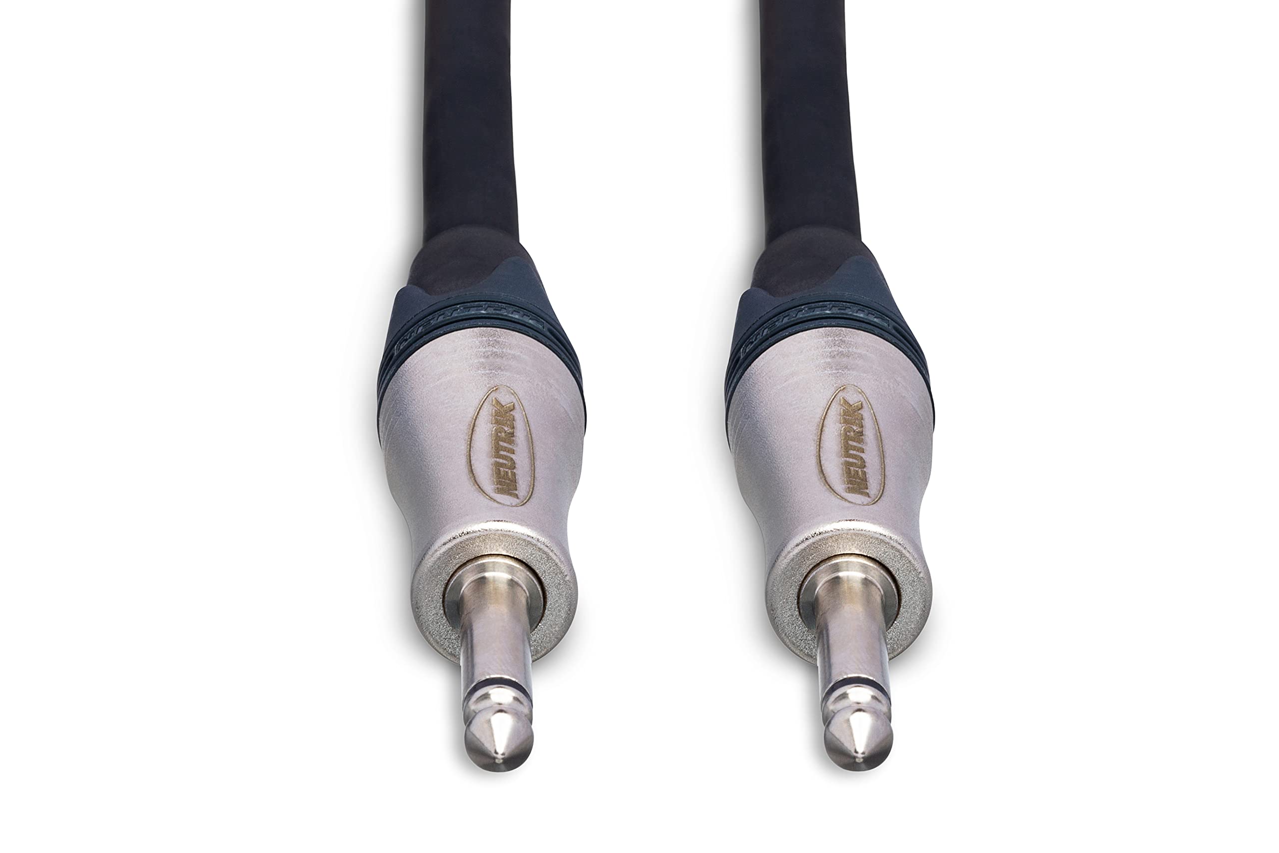 Hosa SKJ Edge Speaker Cables with Neutrik 1/4 Inch TS Connectors - 10 Feet Black Audio Cable for Studio Monitors, PA Systems & Live Performances