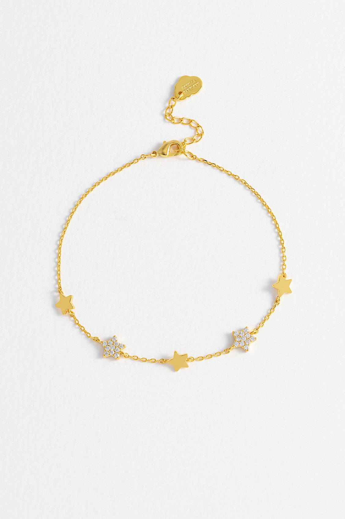 Pave Star Charm Bracelet for Women - Elegant Gold/Silver Layered Bracelet with Sparkling Crystals - Perfect for Parties, Gifts & Everyday Wear