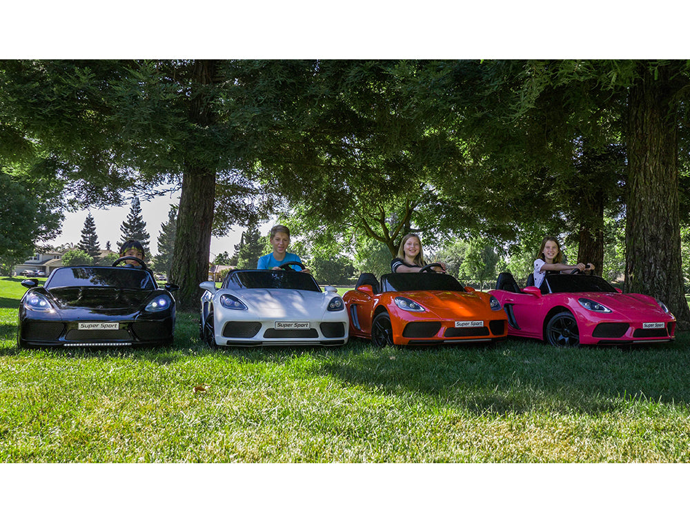 24V Super Sport GT Kids Ride On Car - Black Electric Ride-On Toy for Boys & Girls, Ages 3-8 - Perfect for Outdoor Play, Birthday Gifts & Backyard Fun