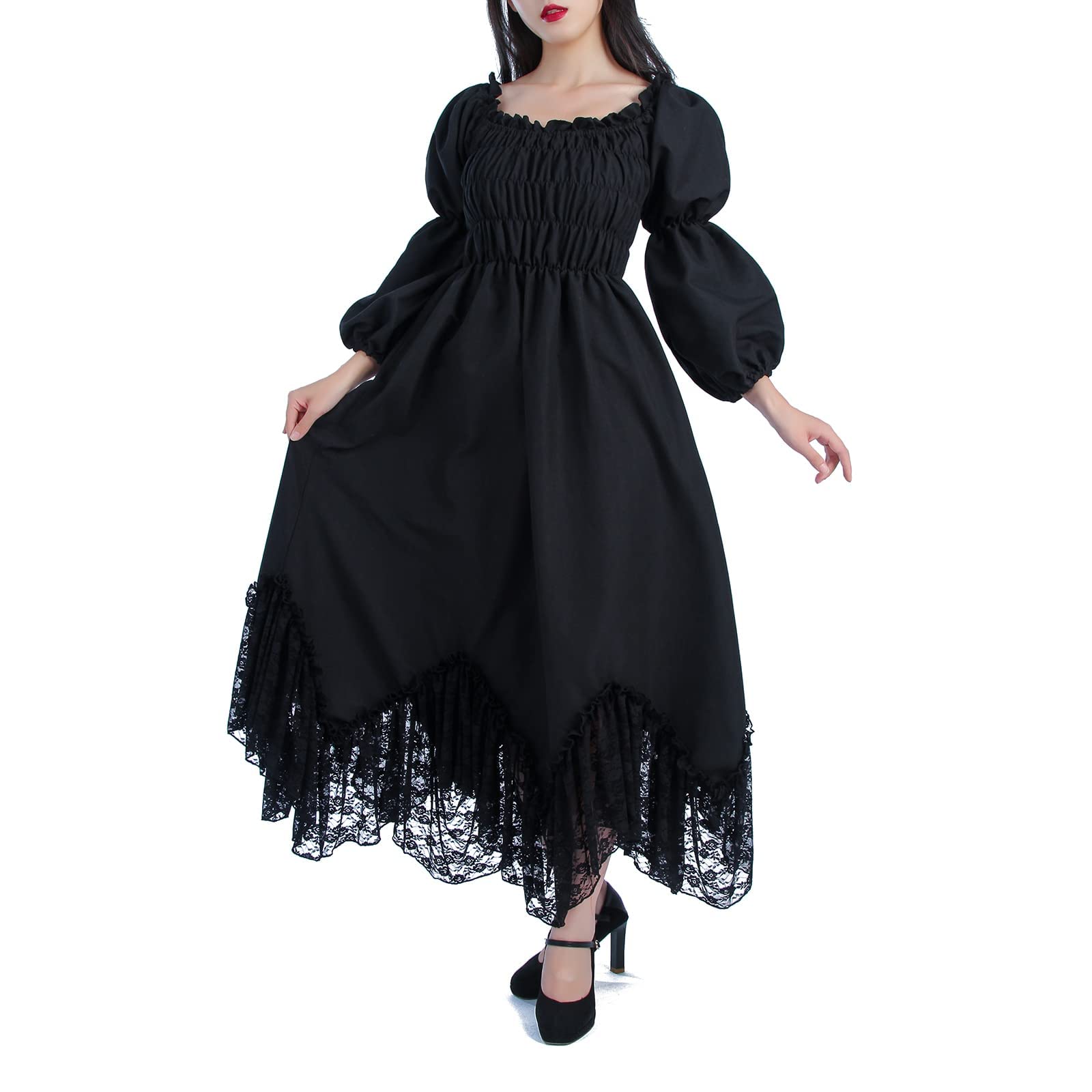 Victorian Gothic Dress for Women - Renaissance Medieval Costume, Witch Halloween Dress, Elegant Wedding Gown | Perfect for Cosplay, Halloween Parties, Renaissance Fairs & Themed Weddings