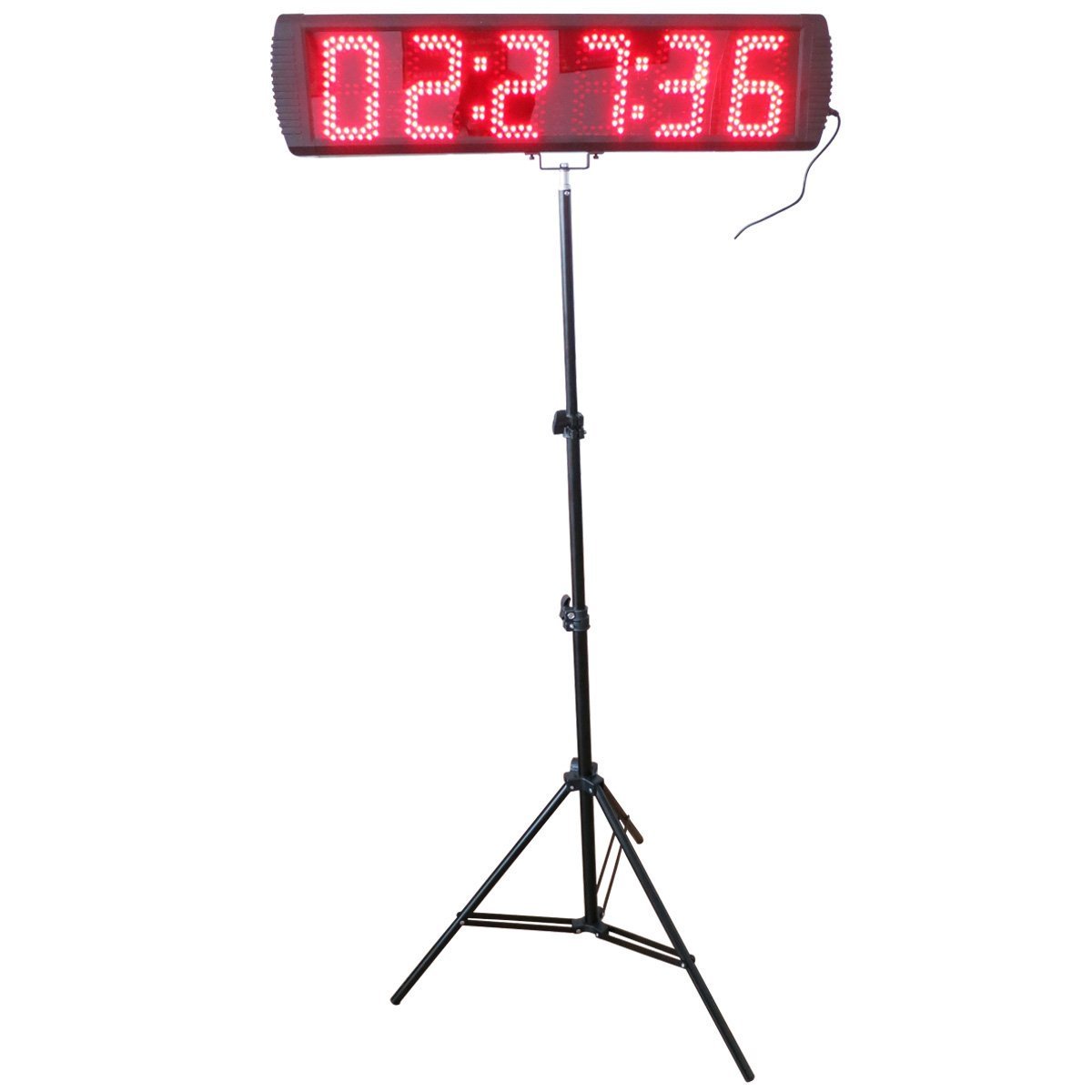 AZOOU 5-Inch Large LED Race Timer Clock - Red Display with Tripod for Outdoor Running, Track & Field Events | High Visibility for Semi-Outdoor Sports Timing