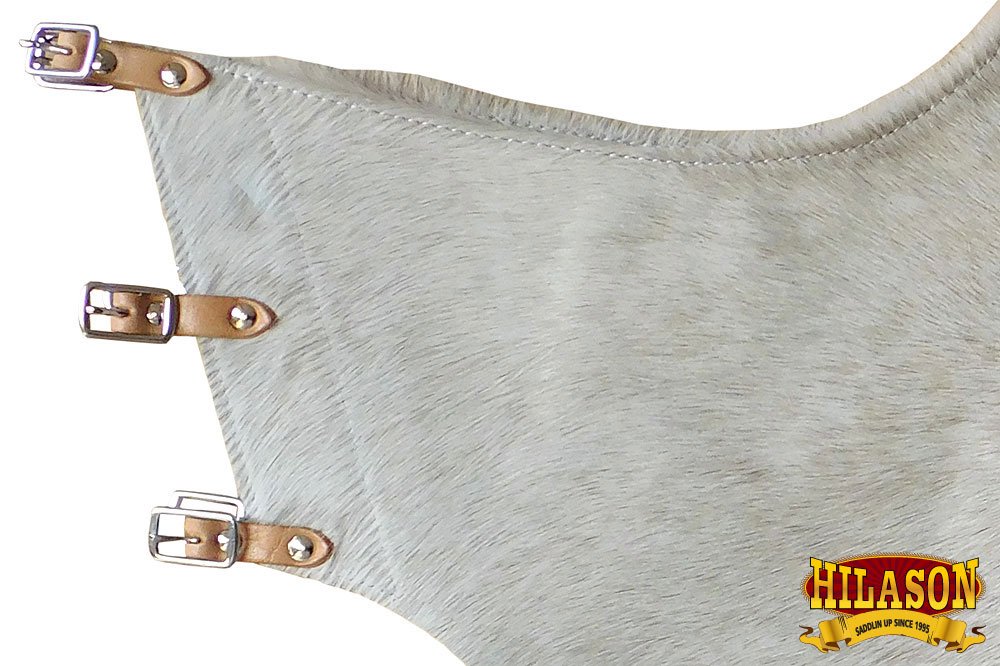 HILASON Pro Rodeo Bull Riding Leather Chinks for Adults - Handmade Black Western Chaps with Hand Tooled Design | Perfect for Rodeo, Ranch Work & Western Riding Events