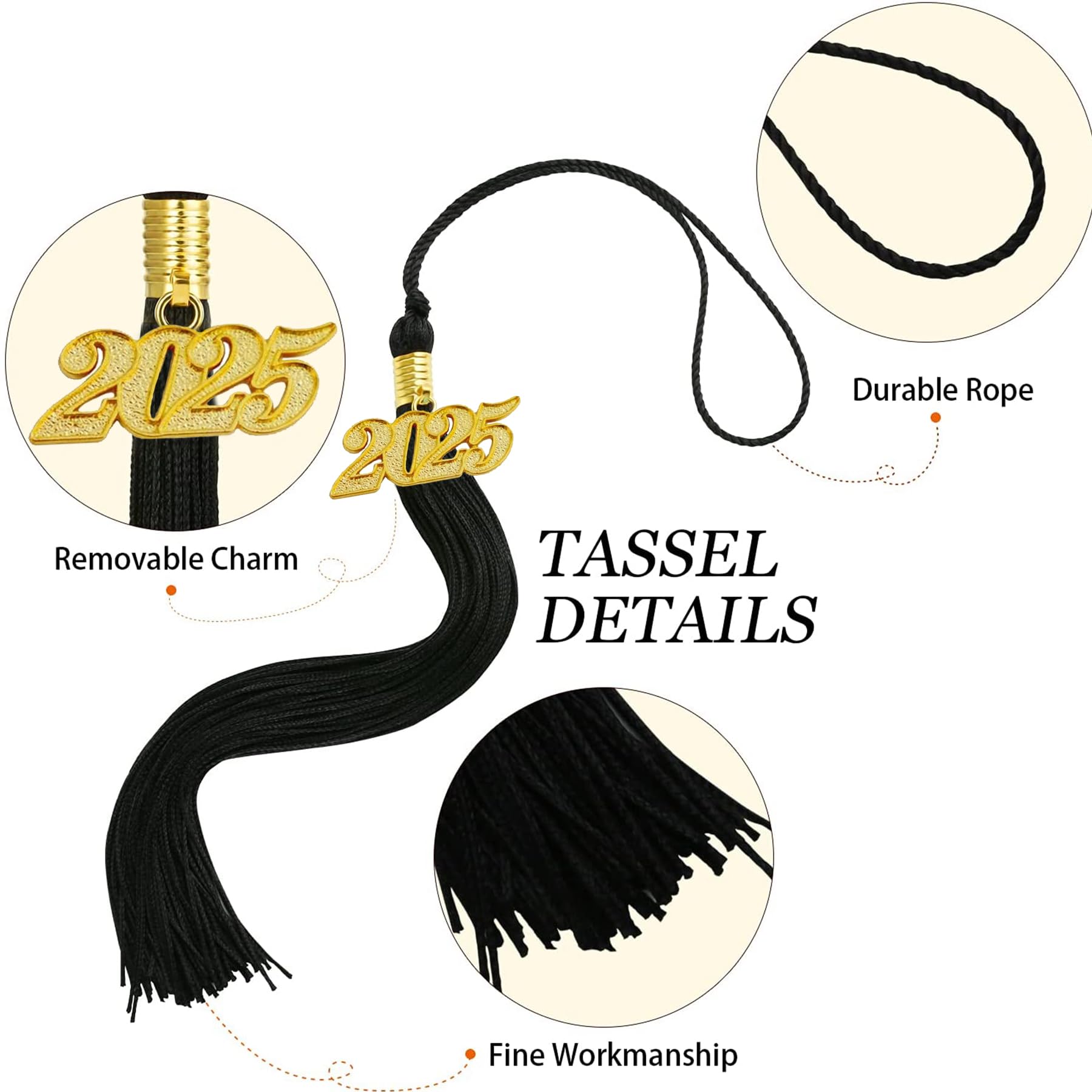 2025 Graduation Dog Bandana with Black Tassel - Adjustable Pet Graduation Outfit for Small, Medium & Large Dogs - Perfect for Graduation Ceremonies, Photo Shoots & Celebration Parties (Black, Cap & 