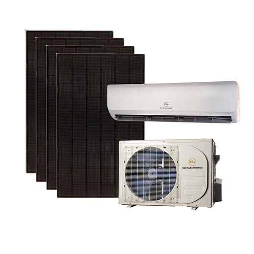 EG4 Hybrid Solar Mini Split Kit - 12000 BTU Energy Star Certified Air Conditioner & Heat Pump with 1660W Solar PV | SEER2 22 Rating | AC/DC Operation | Perfect for Off-Grid Homes, Cabins & Energy-Efficient Living [KIT E0011]