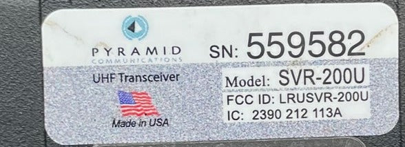 Pyramid SVR P200U UHF Vehicle Repeater - Long Range Wireless Signal Booster for Trucks & Emergency Vehicles | Perfect for Fleet Communication & Off-Road Adventures
