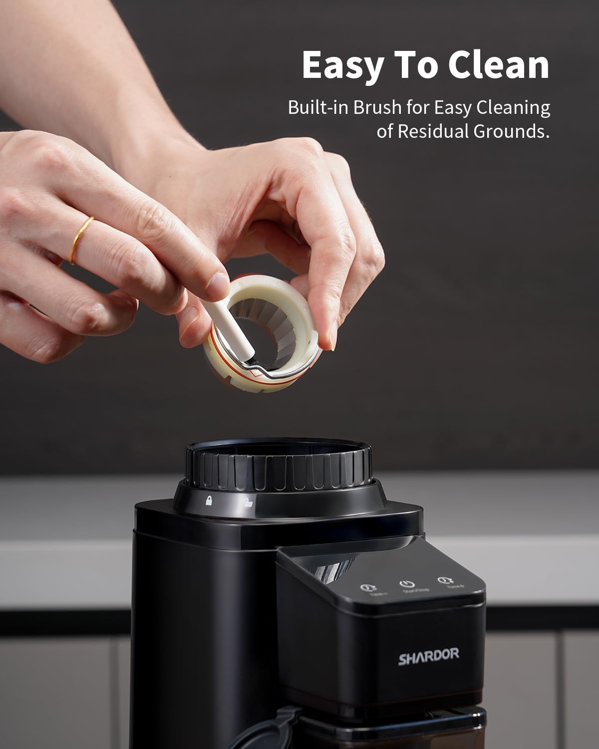 SHARDOR Professional Conical Burr Coffee Grinder - 48 Precise Grind Settings for Espresso, Drip Coffee & French Press | Upgraded Anti-Static Technology & Digital Timer | Perfect for Home Baristas & Coffee Enthusiasts | Ideal for Morning Brews, Office Use & Gift Giving (Black)