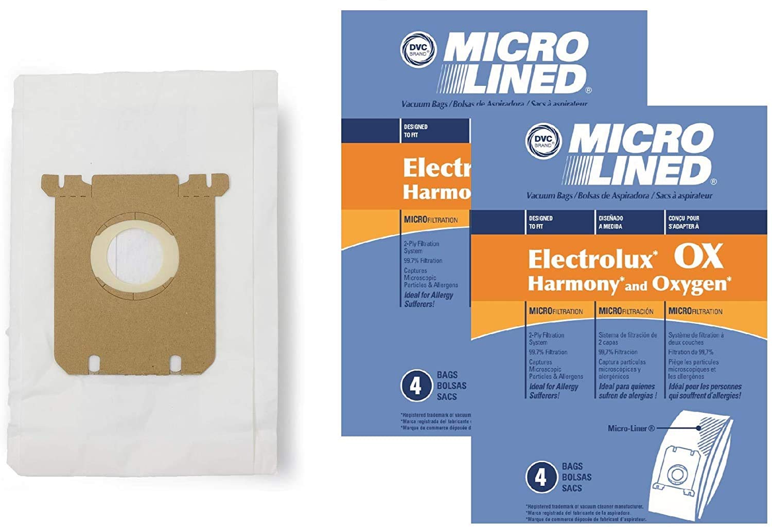 DVC Micro-Lined Paper Replacement Vacuum Bags for Eureka, Electrolux, Sanitaire Style OX, Style S, 61230F - 8 Pack | HEPA Filtration for Allergies & Dust | Perfect for Home Cleaning & Pet Hair Removal