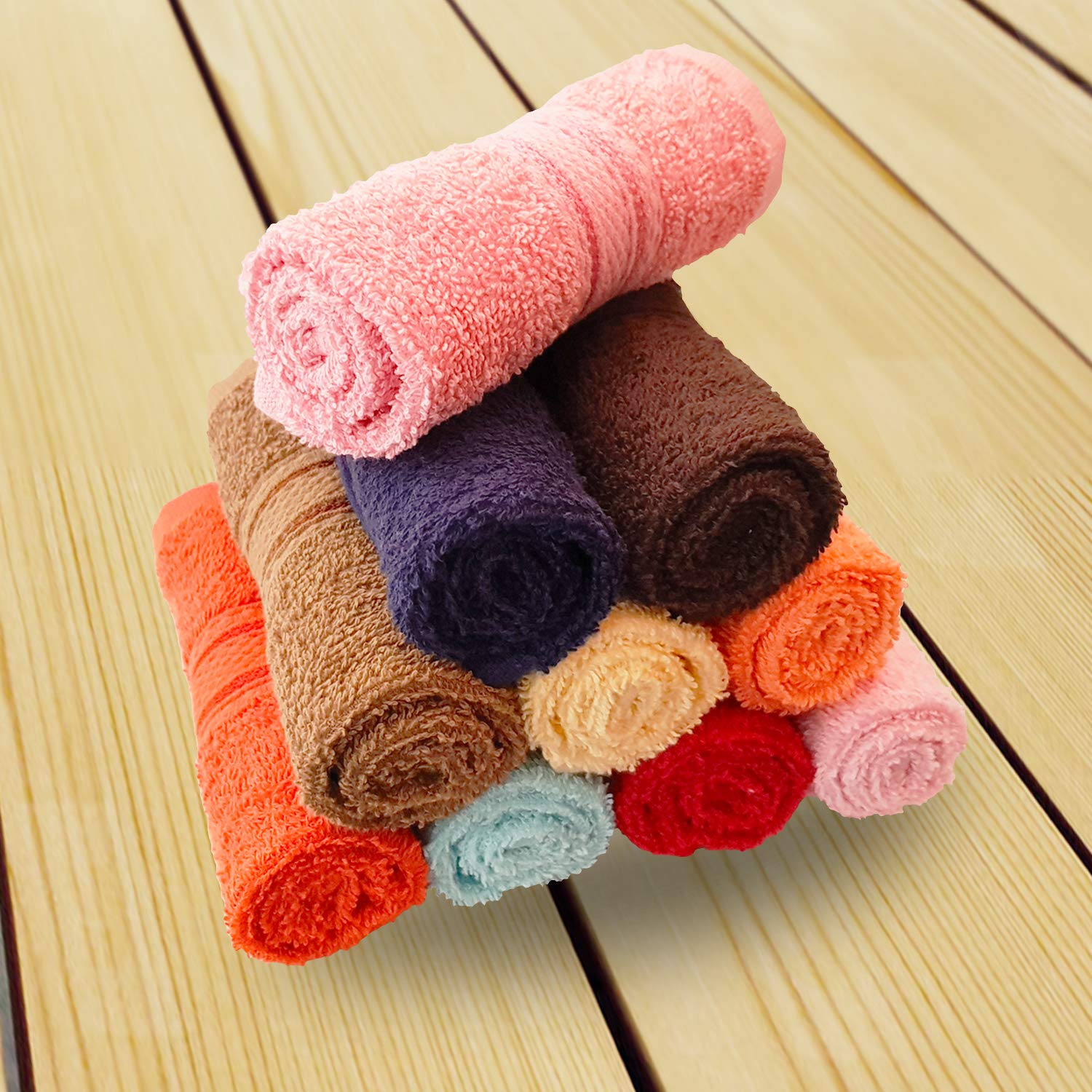 Premium Luxury Cotton Face Towel Set - Ultra Soft & Highly Absorbent 500 GSM Hankies (5 Colors) for Spa, Travel & Daily Skincare Routine