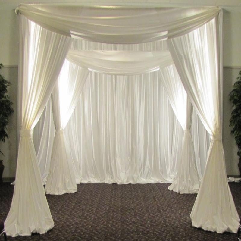 10 ft Adjustable 4-Post Canopy Chuppah Mandap Hardware Kit - Outdoor Wedding Arch, Photo Booth Backdrop, Garden Party Decor for Ceremonies & Events