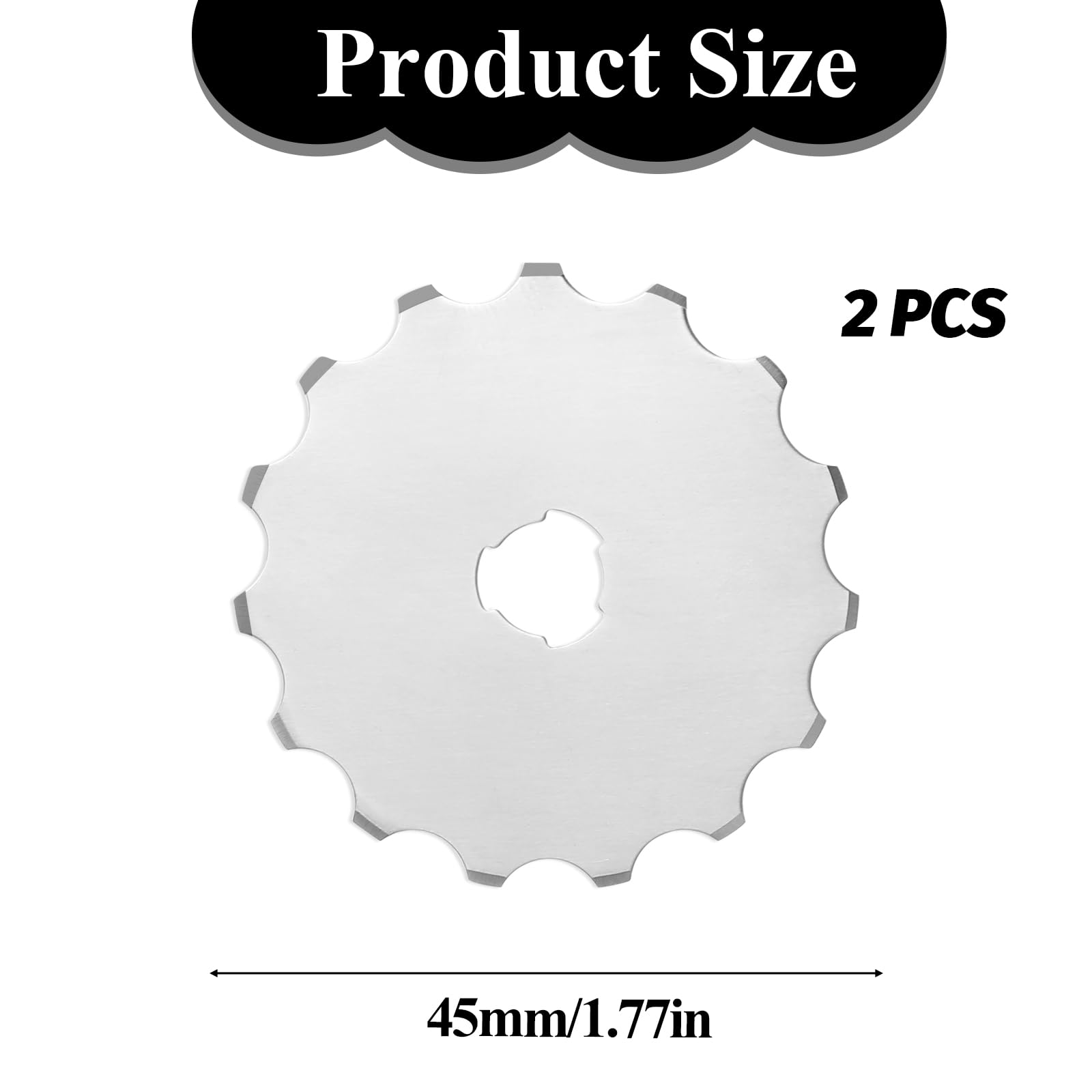 2-Pack 45mm Perforating Rotary Replacement Blades - Crochet Edge Skip Blade for Leather, Paper, Cardstock - Perfect for Crafting, Sewing, Scrapbooking & DIY Projects