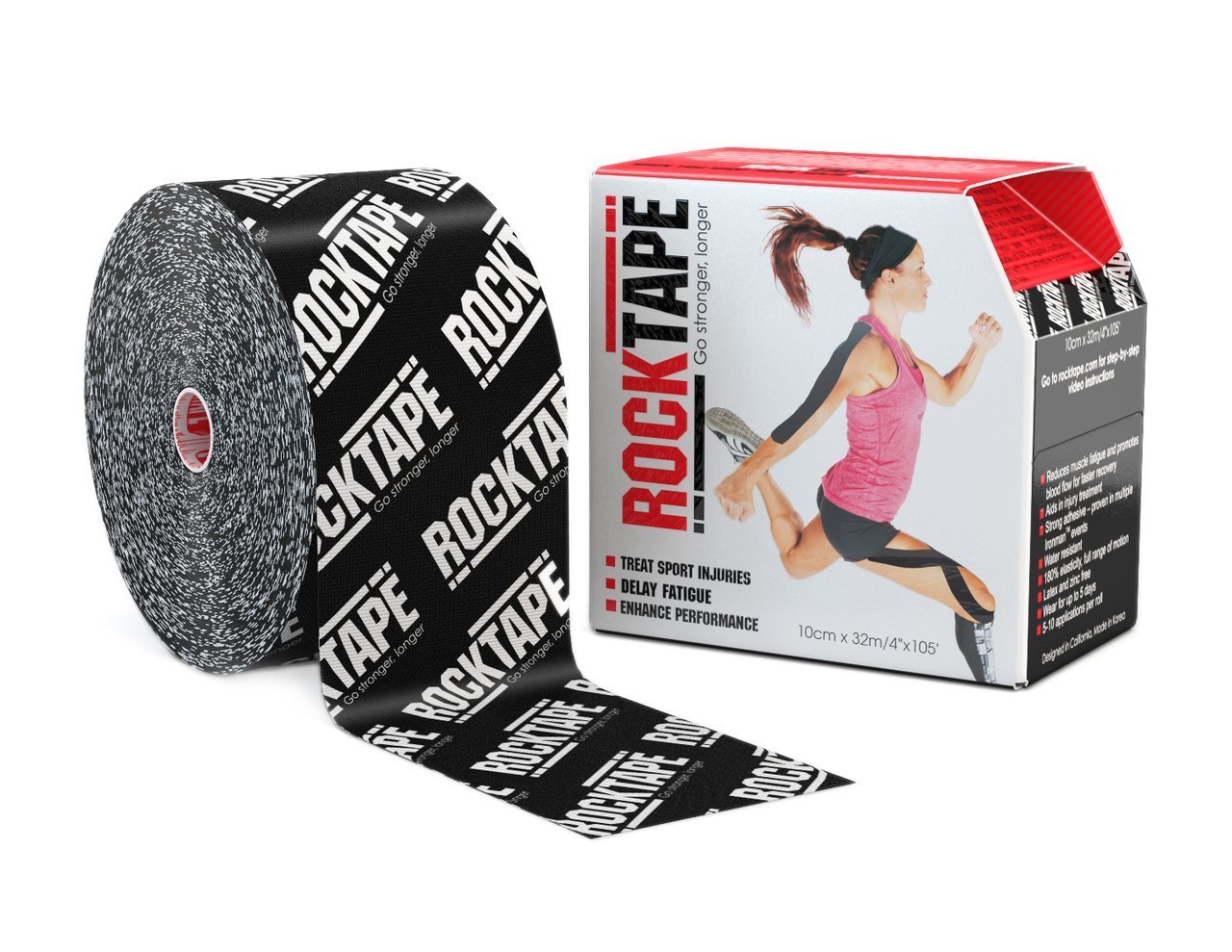 RockTape 4 Inch Bulk Kinesiology Tape - Blue Elastic Sports Tape for Pain Relief & Muscle Support | Ideal for Athletes, Runners & Physical Therapy