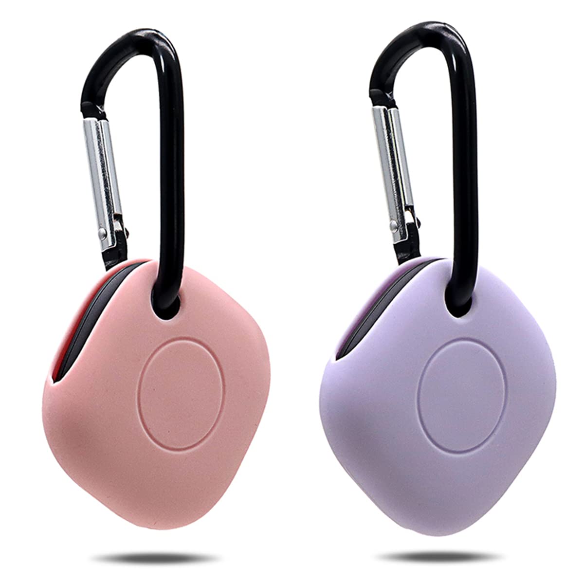 (2 Pack) Samsung Galaxy SmartTag/SmartTag+ Protective Cases - Soft Skin Rubber Cover, Anti-Scratch & Lightweight - Lavender & Pink | Perfect for Keychains, Luggage Tracking & Pet Collars