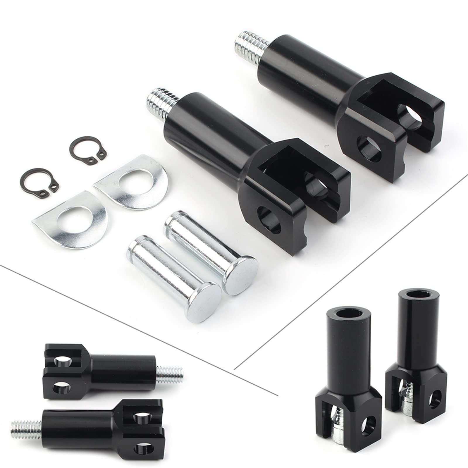 Harley Softail 2000-2018 Motorcycle Rear Footrest Pegs Support Mount Pedal Bracket Kit - Silver Replacement Upgrade Accessories for Comfortable Riding & Long Distance Cruising