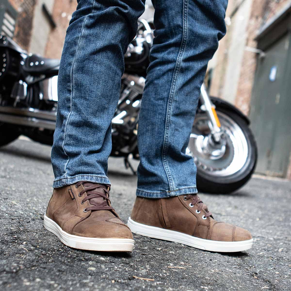 Milwaukee Leather Men's Motorcycle Shoes - Reinforced Street Biker Boots for Casual Riding (Leather, Suede & Canvas) Size 13 - Perfect for Urban Commuting & Weekend Cruises