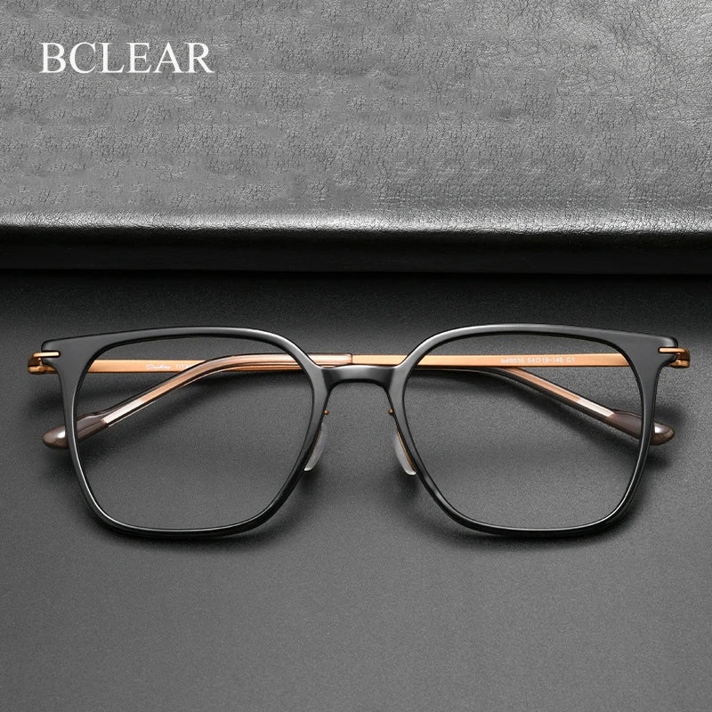 Bclear Unisex Full Rim Square TR90 Titanium Eyeglasses Frame 18018 - Lightweight & Durable Glasses for Work, Reading, and Everyday Wear