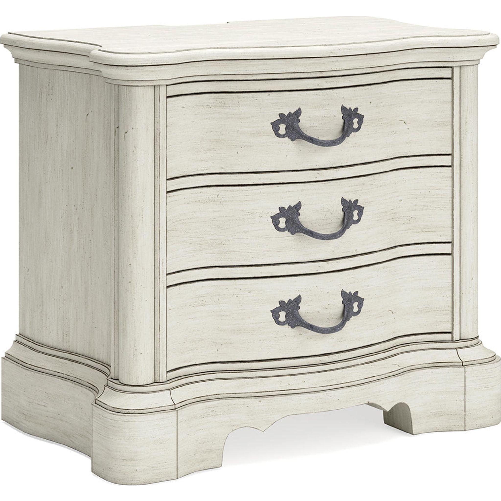 Arlendyne Nightstand - Antique White Finish Bedside Table with Drawer | Perfect for Bedroom, Guest Room, or Nursery Storage