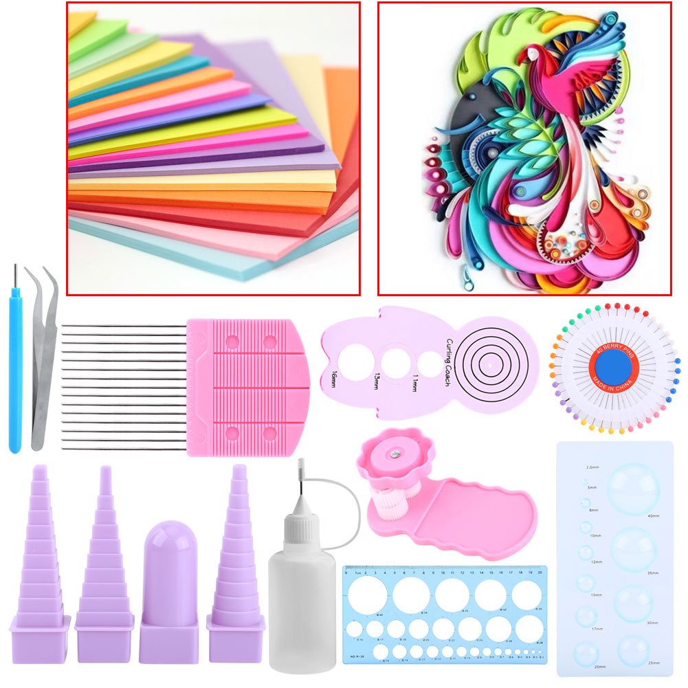 Hilitand 11-in-1 Paper Quilling Tools Kit with Crimper, Comb, Ruler & Pins - DIY Scrapbooking, Card Making & Home Decor Crafts for Adults & Kids