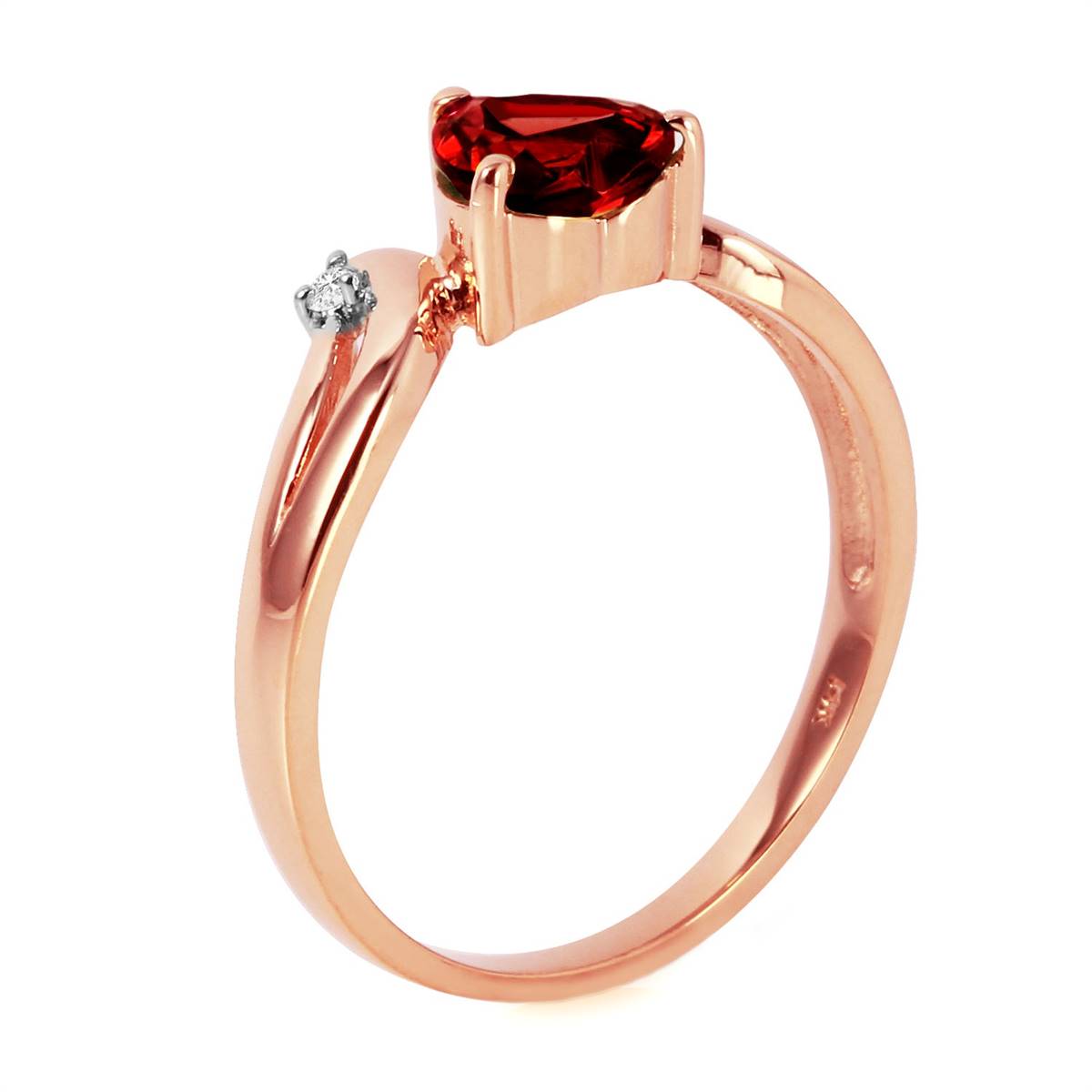 1.26 Carat 14K Solid Rose Gold Diamond & Garnet Ring for Women - Elegant Engagement, Wedding, Anniversary Gift Jewelry