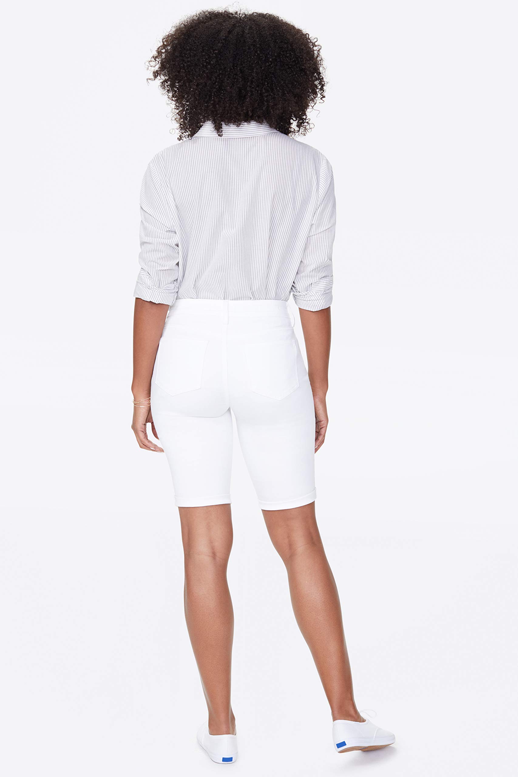 NYDJ Women's Petite Briella Jean Shorts with Roll Cuffs - Slimming & Flattering High Waist Denim Shorts for Summer | Perfect for Casual Outings, Beach Trips and Weekend Getaways