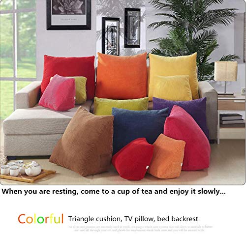 QAZW Corduroy Reading Pillow for Bed - Breathable Wedge Pillow with Back Support for Pain Relief, Detachable TV Backrest, Washable & Fade-Resistant - Perfect for Reading, Watching TV, or Relaxing in Bed