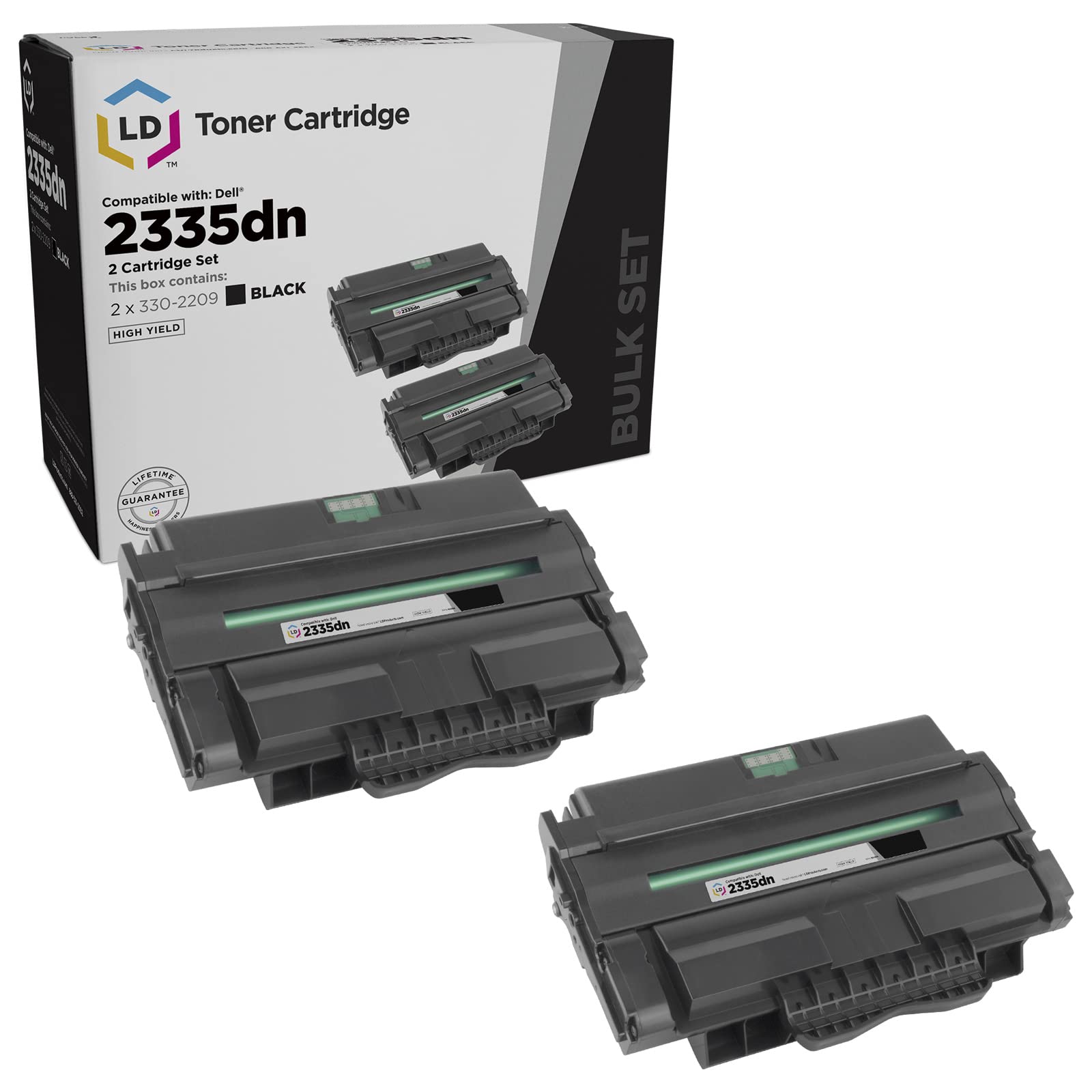 LD Compatible Toner Cartridge Replacement for Dell 330-0611 YTVTC - Extra High Yield Black (2-Pack) | Works with Dell 2355dn Laser Printer | Perfect for Office & Home Printing Needs