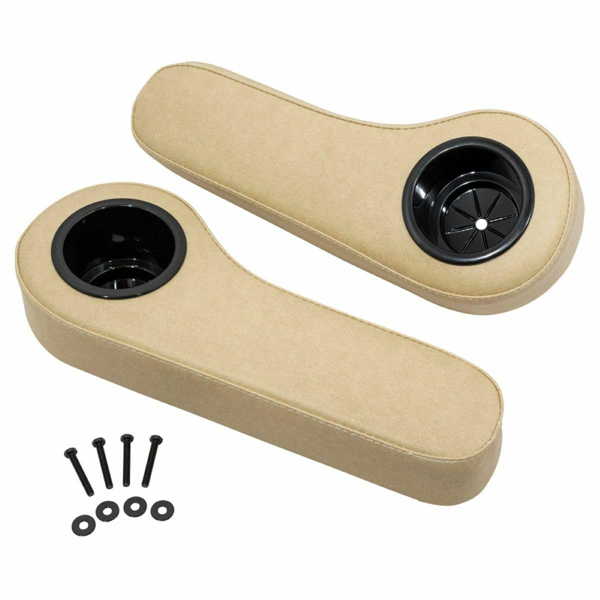 Club Car Precedent Golf Cart Rear Seat Arm Rest Cushion with Cup Holder - Beige/Buff Color | Comfort Upgrade for Golf Carts | Perfect for Golf Courses, Resorts & Neighborhood Rides