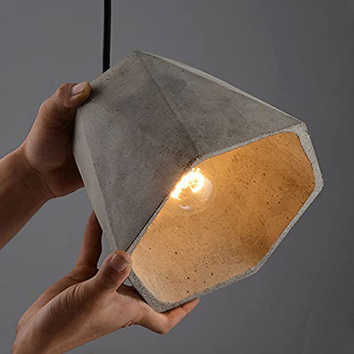 Modern LED Concrete Pendant Light - Industrial Style Hanging Lamp with Cement Shade for Kitchen Island, Dining Room, Bar & Living Room | Energy-Efficient Ceiling Fixture for Home & Commercial Spaces