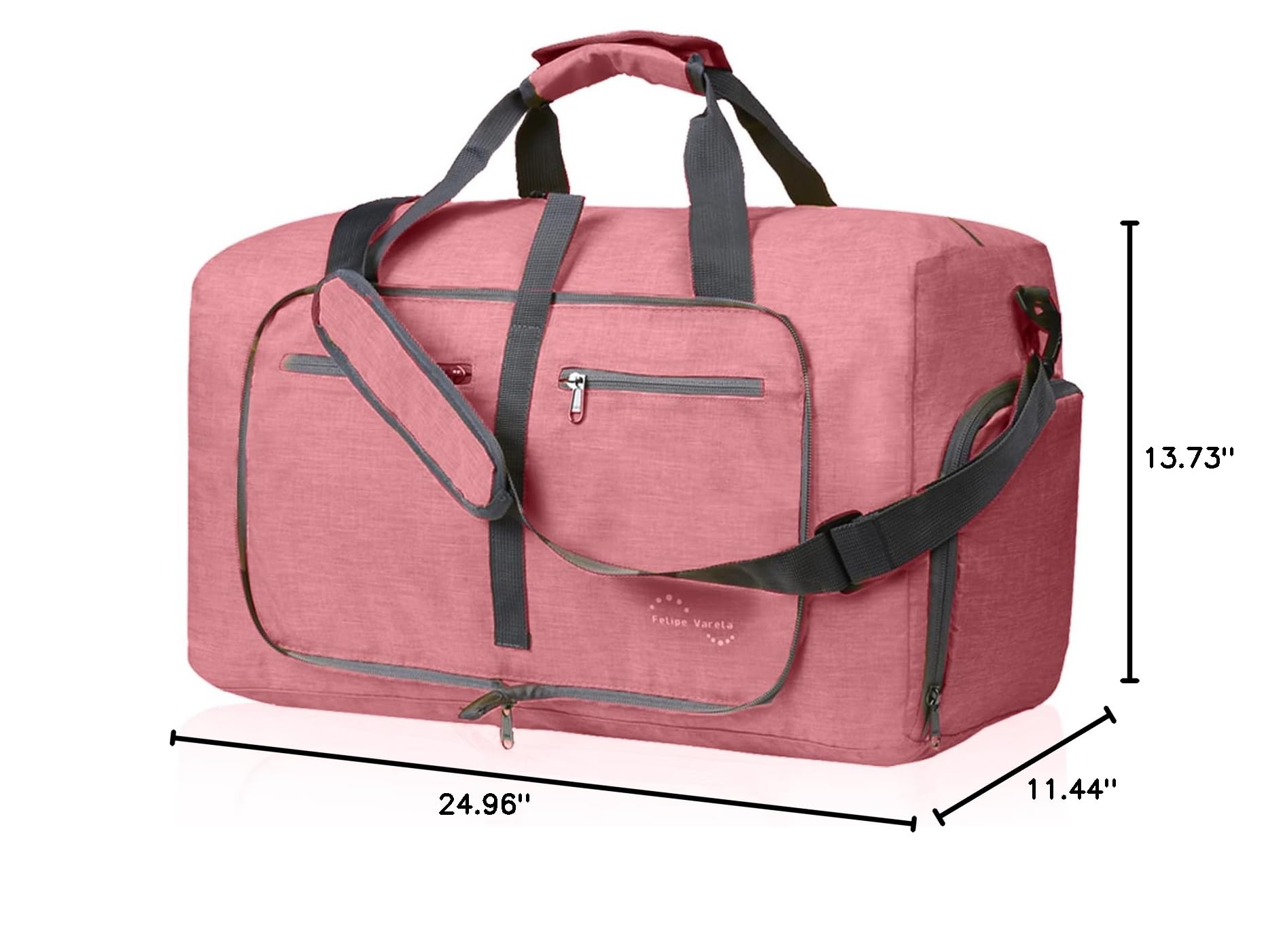 Felipe Varela Foldable Waterproof Duffle Bag with Shoes Compartment & Adjustable Strap - Lightweight Travel Duffel for Men & Women - Perfect for Gym, Weekend Trips & Airplane Carry-On