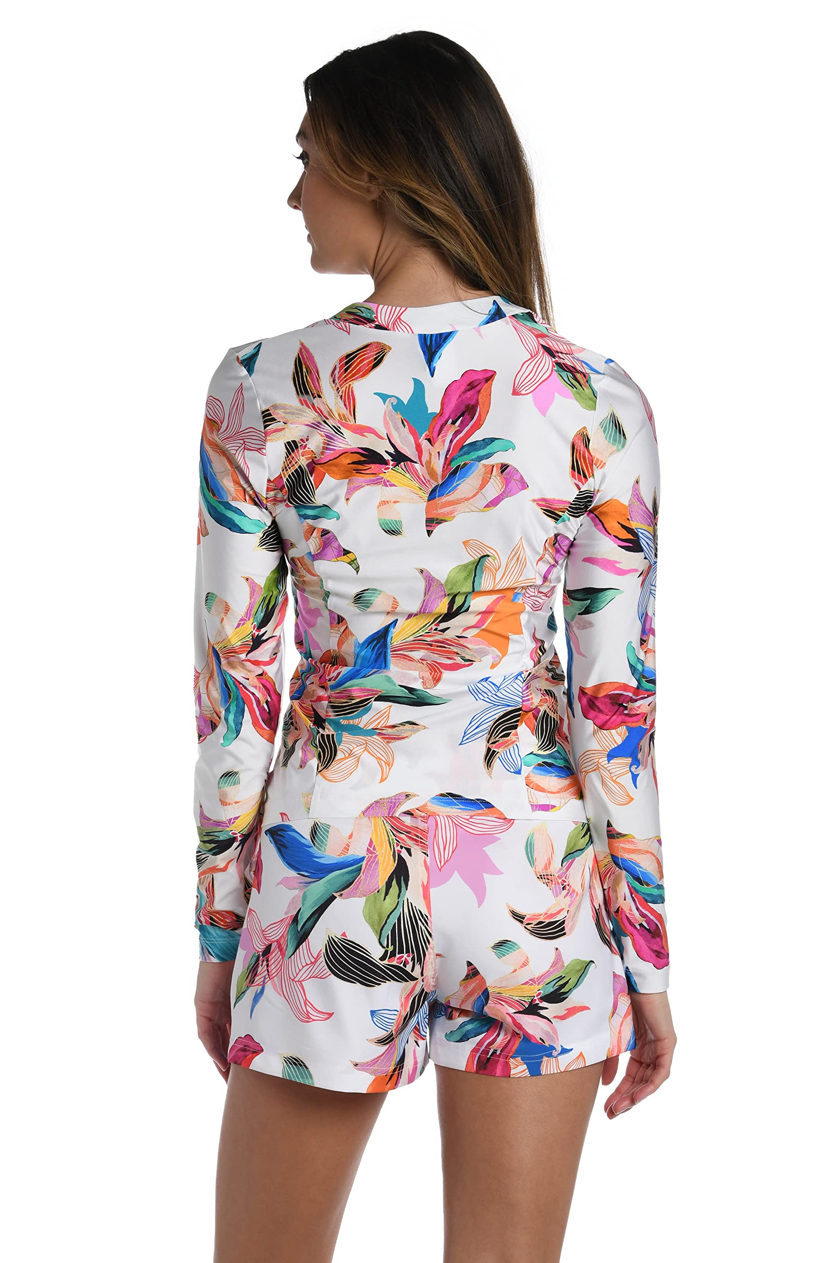 La Blanca Women's Long Sleeve Rashguard Swim Top UPF 50+ Sun Protection - Quick Dry Swim Shirt for Surfing, Swimming & Beach Activities