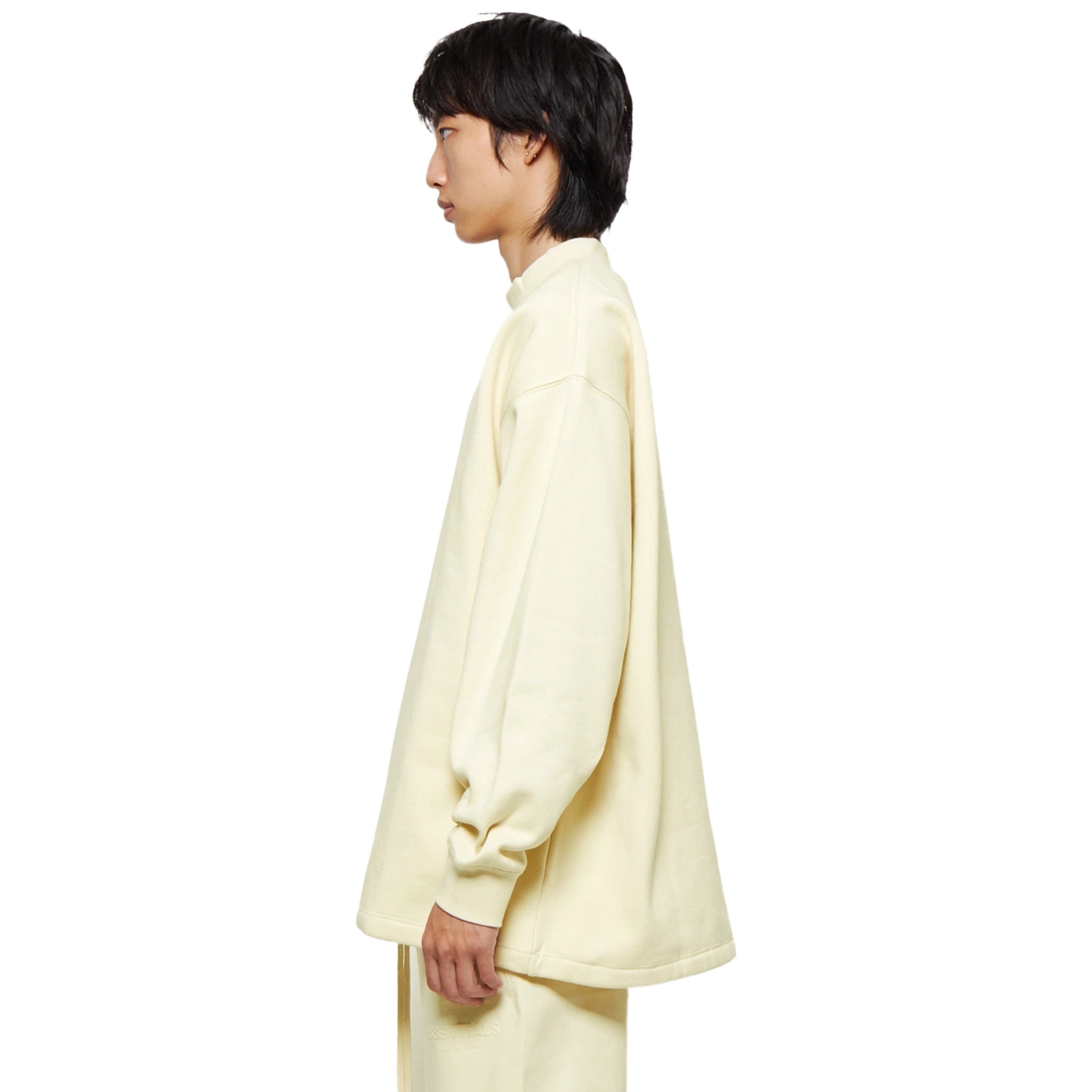 Fear of God Essentials Relaxed Eggshell Crewneck Sweatshirt - Men's Casual Pullover for Streetwear & Loungewear
