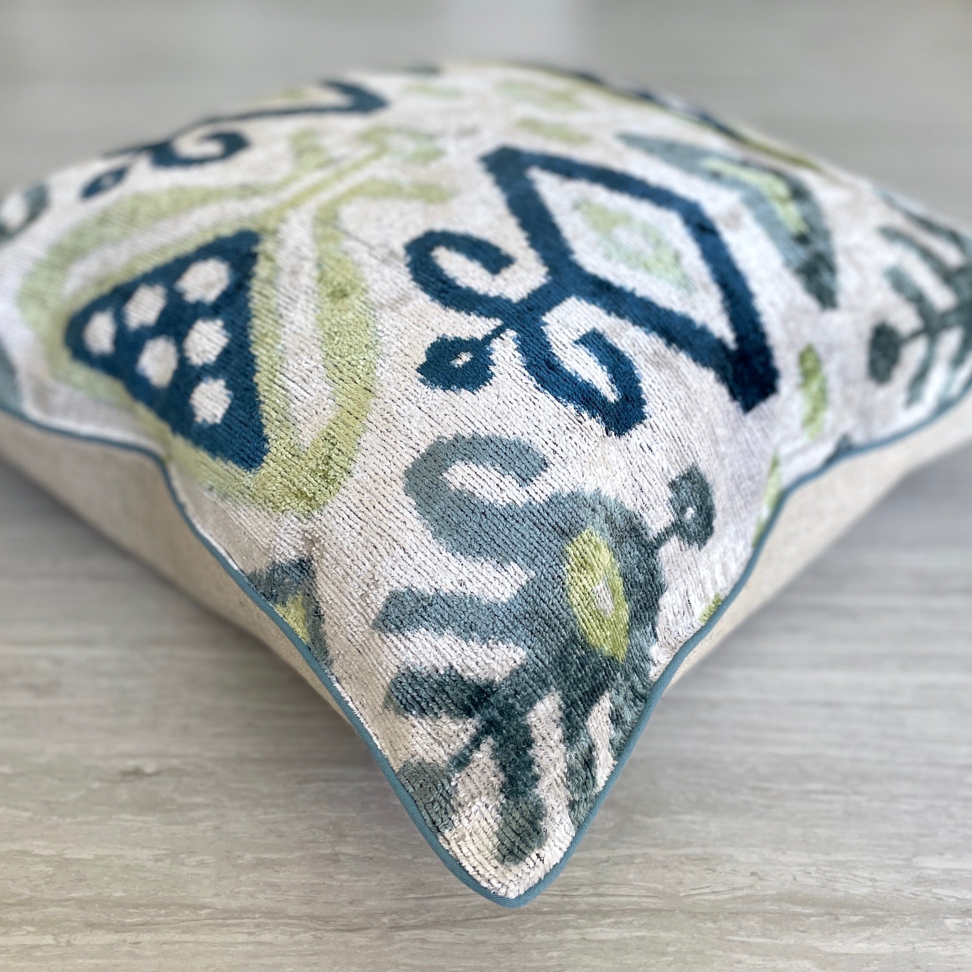 Luxury Velvet Ikat Cushion Cover Earth Tone - Boho Home Decor Pillow Case for Sofa, Bed, Living Room & Nursery - Soft Decorative Throw Pillow for Cozy Home Styling