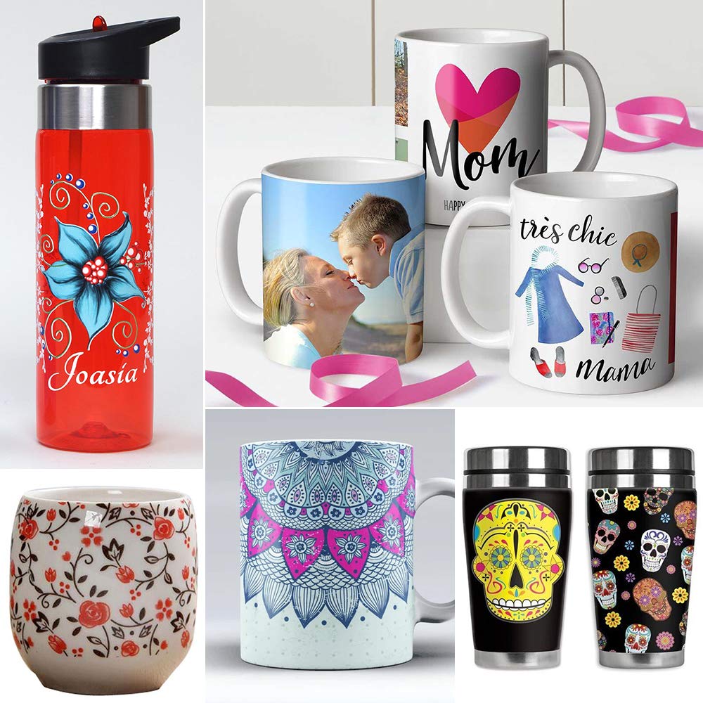 White 7x11 Inch Sublimation Shrink Wrap Film - Heat Transfer Shrink Wrap Tubes for Mugs, Tumblers & Blanks - 50 Pcs - Perfect for DIY Custom Drinkware & Personalized Gifts