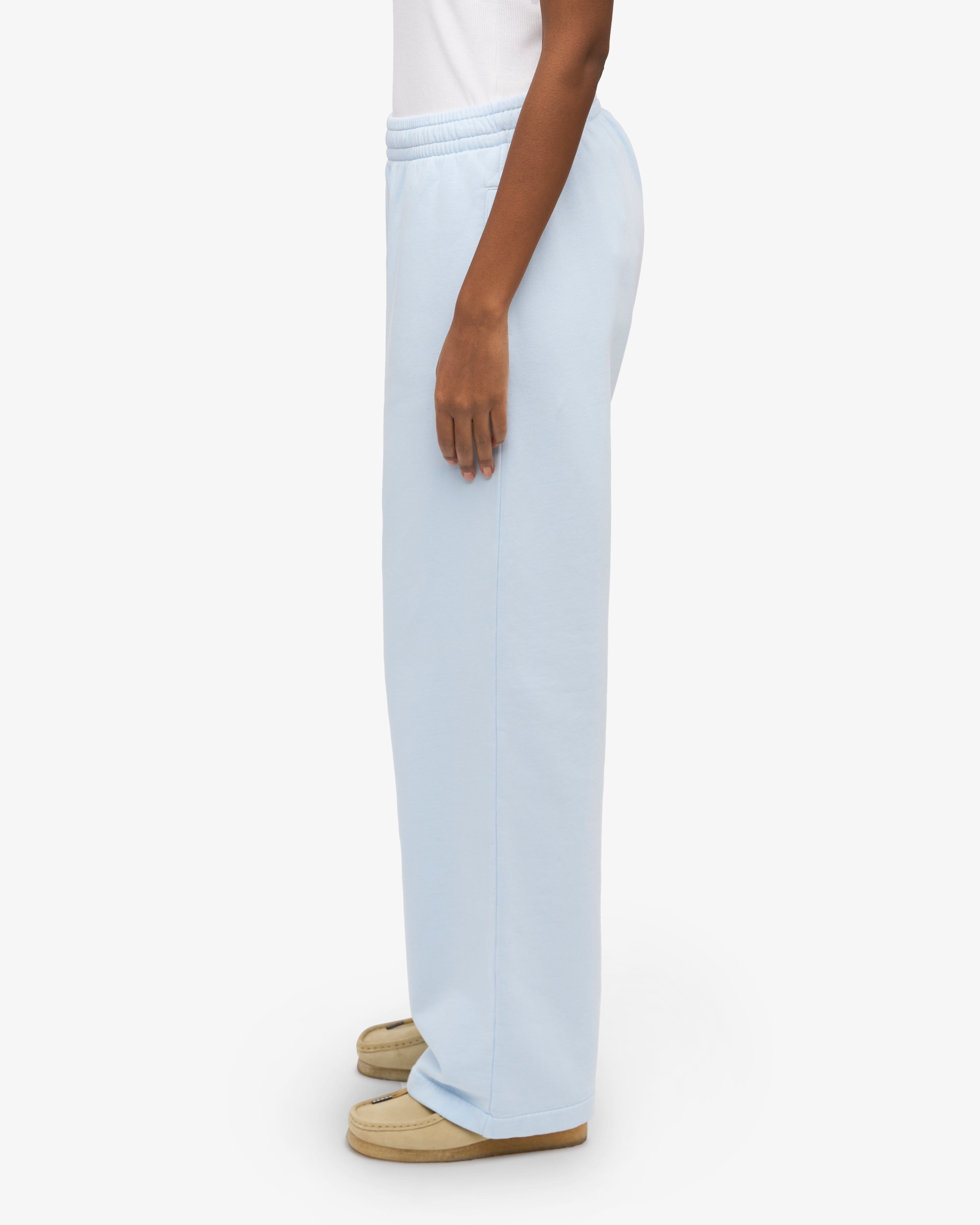 Organic Straight Leg Sweatpants for Women - Soft Polar Blue Lounge Pants - Perfect for Yoga, Running & Home Relaxation