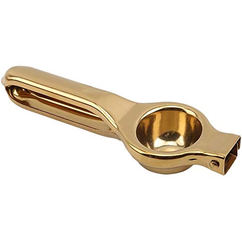 Stainless Steel Manual Lemon Juicer - Citrus Press Lime Squeezer Tool with Ergonomic Handle (Gold) - Perfect for Fresh Lemonade, Cocktails & Kitchen Use