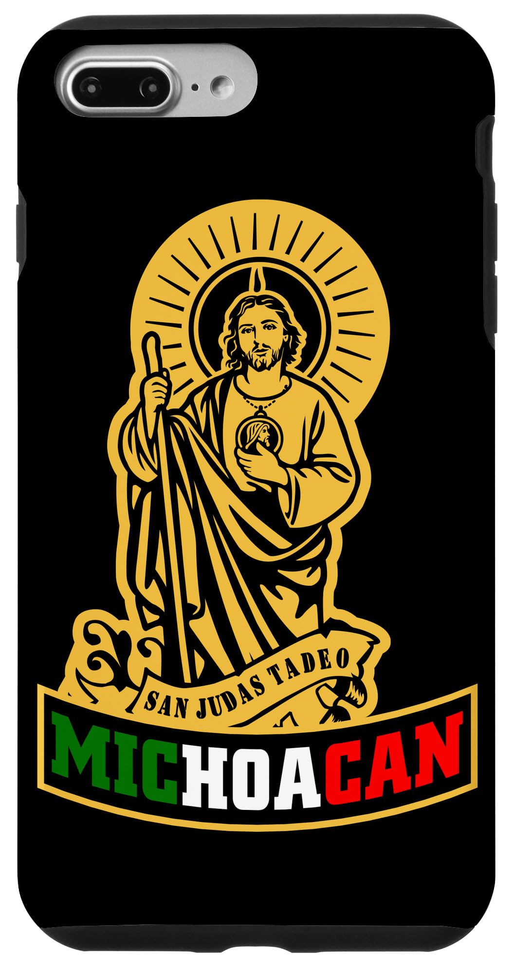 iPhone 7 Plus/8 Plus Shockproof Case with San Judas Tadeo Michoacan Design - Durable Protective Cover for Everyday Use, Travel & Work