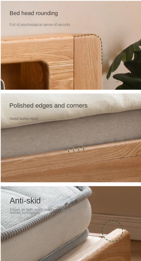 Premium Oak Solid Wood Luminous Box Bed - Durable Nightstand with Glow-in-the-Dark Features for Bedroom, Guest Room, and Kids Room Decor