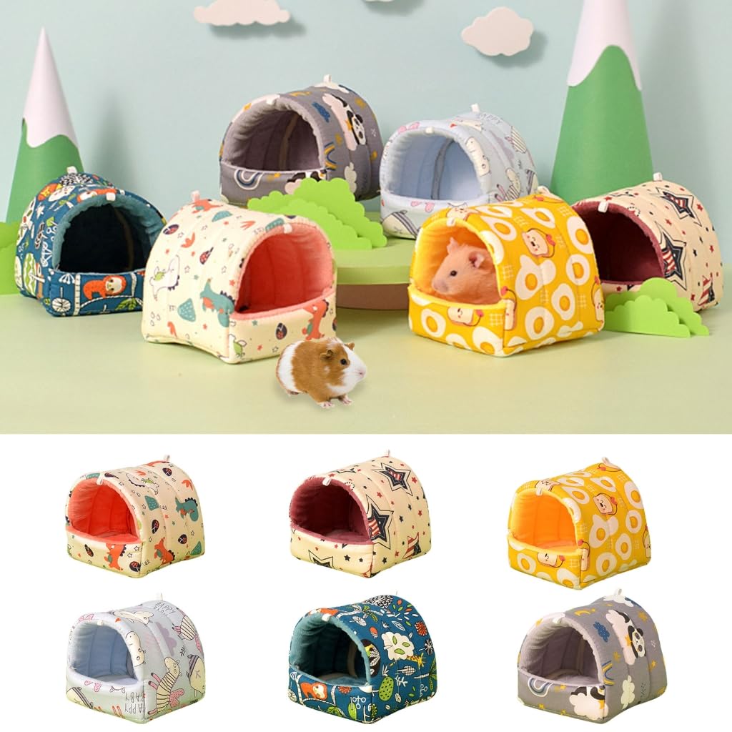Cozy Hamster Hammock Bed - Soft Hanging Small Animal House for Hamsters, Squirrels & Chinchillas - Cute Printed Habitat Decor for Cage Accessories - Perfect for Playtime & Nap Time