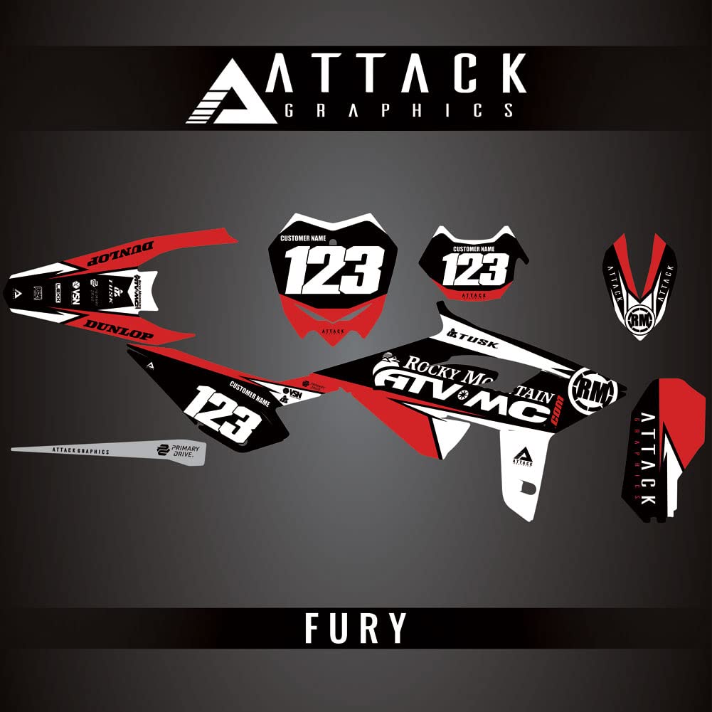 Attack Graphics Custom Fury Complete Bike Graphics Kit for Beta 430 RR-S 2022 - High-Quality Dirt Bike Decals & Stickers for Off-Road Racing & Trail Riding