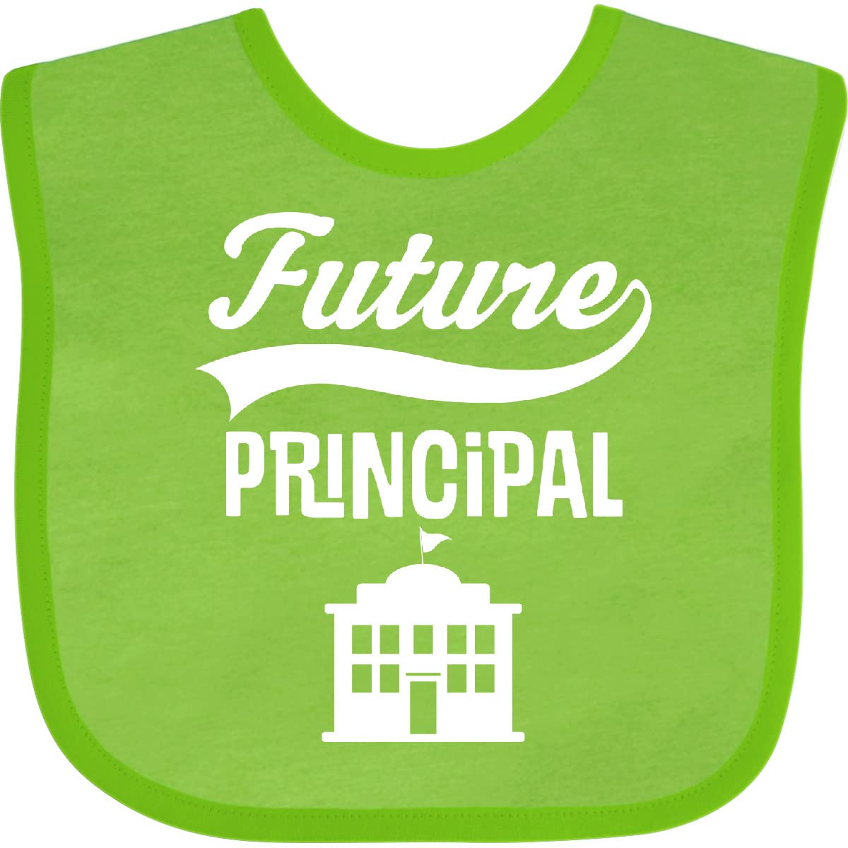 Inktastic Future School Principal Baby Bib - Soft Cotton Drool Bib for Infants & Toddlers - Perfect for Daycare, Feeding Time & Photo Shoots