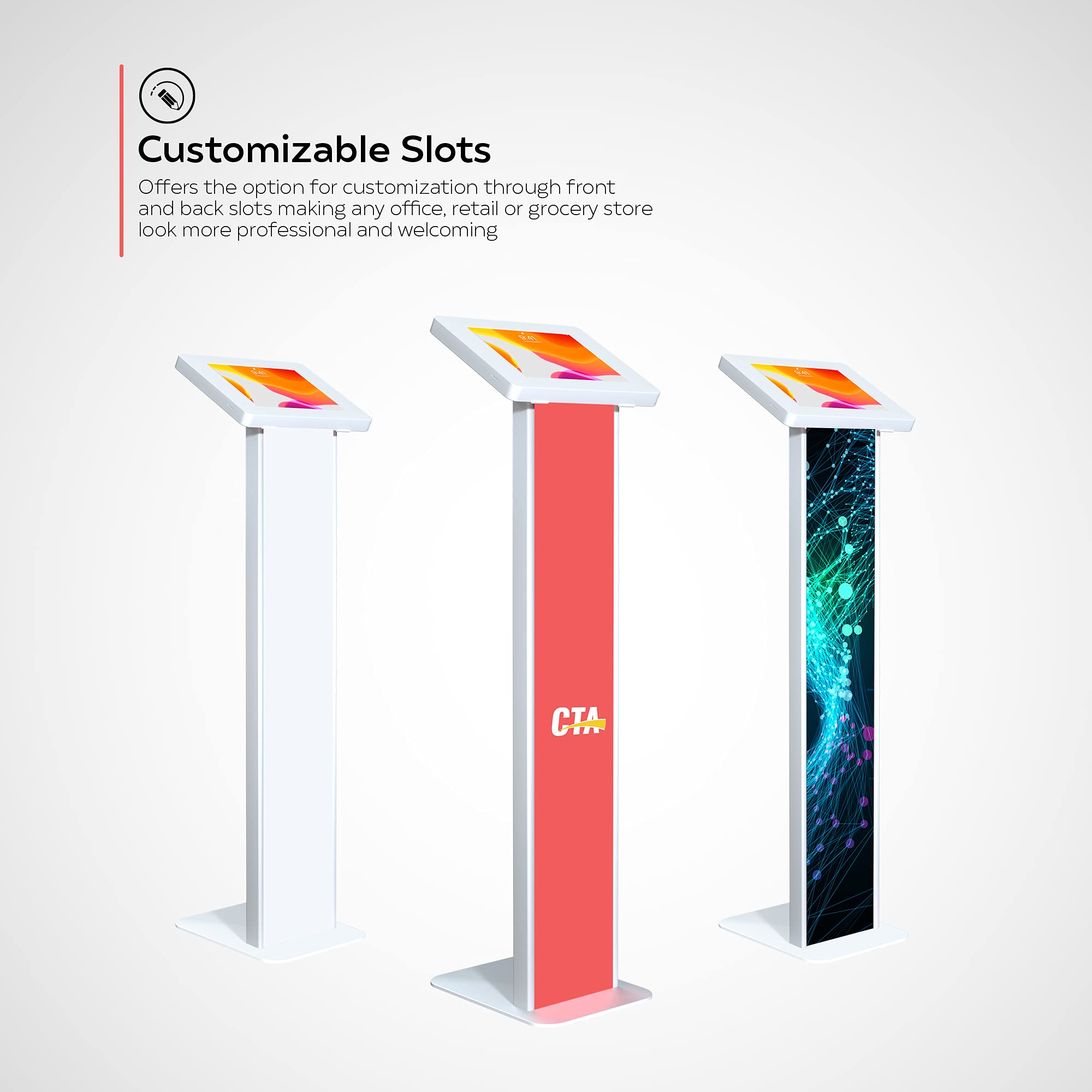 Premium Customizable Locking Floor Stand Kiosk for iPad 10th Gen 10.9