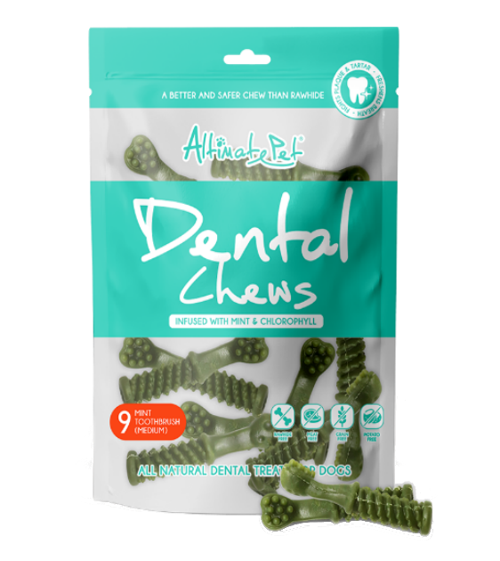 Altimate Pet Dental Dog Chews - Mint & Chlorophyll Flavored Teeth Cleaning Treats for Small, Medium & Large Dogs - Freshens Breath & Reduces Plaque - Perfect for Daily Oral Care & Training Rewards