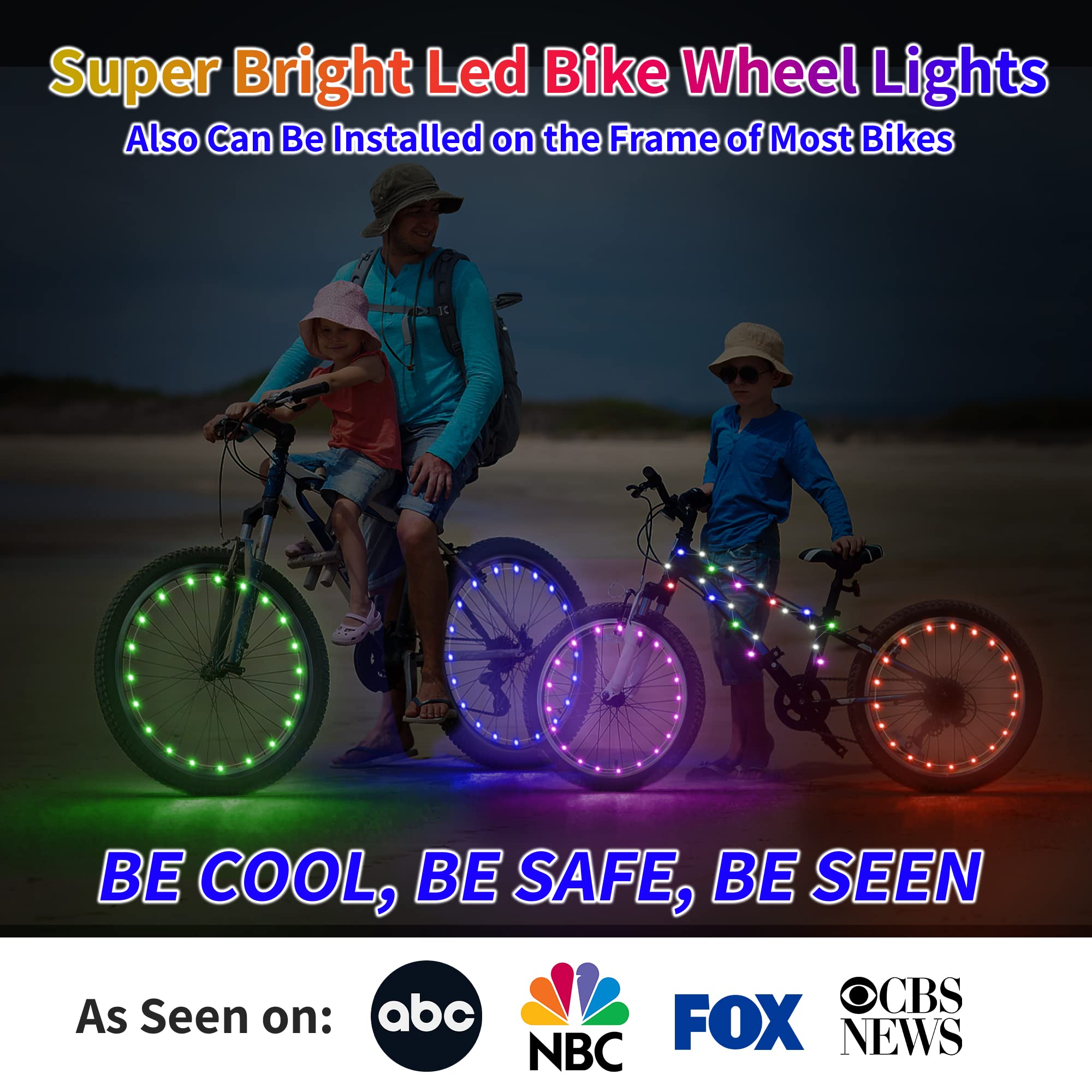 DAWAY A01 LED Bike Wheel Lights - Ultra-Bright Waterproof Bicycle Spoke Lights with Batteries for Kids & Adults - Fun Glowing Tire Decoration for Night Cycling Safety - Perfect for Commuting, Evening Rides, and Outdoor Adventures